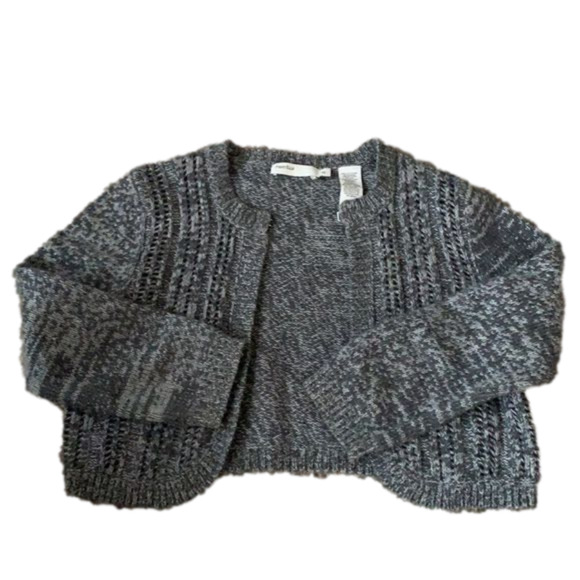 Perry Ellis Sweaters - PERRY Ellis Gray Knit Cropped Cardigan Size XS